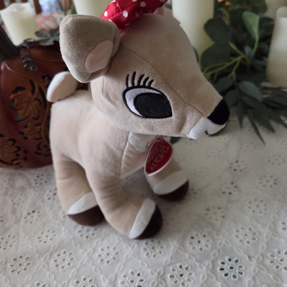 Musical Light-Up Reindeer Plush - Brown and Red - Picture 3 of 5